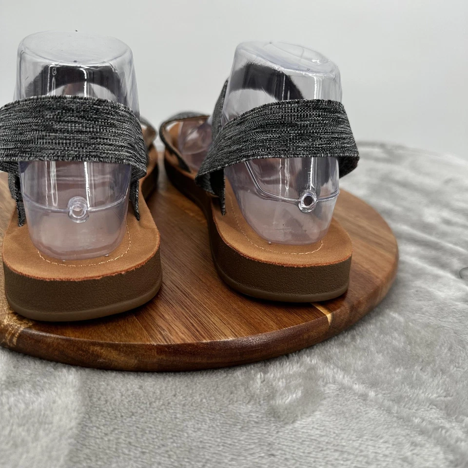 Call It Spring Shoes Womens Size 10 Gray Vegan Sandals Comfort Stretch Straps - Image 4 of 4