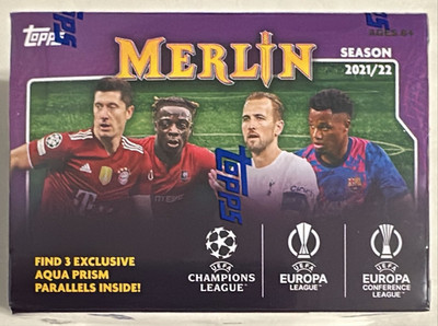 2021-22 Topps Chrome Merlin UEFA Soccer Blaster Value Box New Factory Sealed