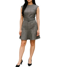 PORTMANS Dress Size 8 Mermaid Grey Pink Stripe Business Work Party