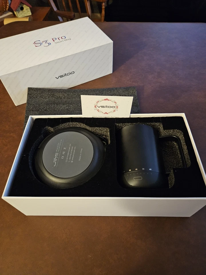 -VSITOO (S3 Pro) temperature control smart mug Black Tested Working I5v Black - Image 2 of 4