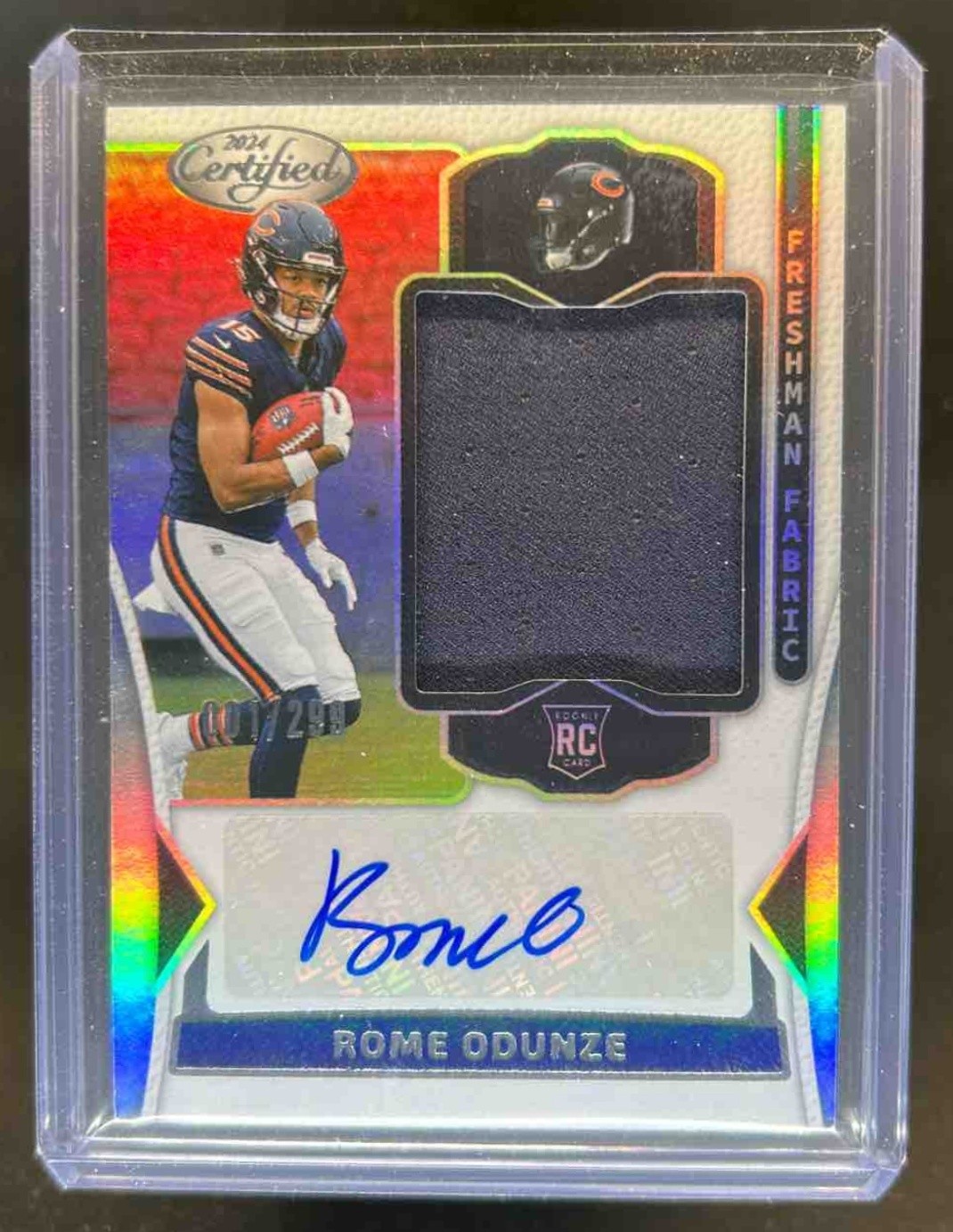 2024 Panini Certified Rome Odunze Freshman Fabric Mirror Jersey RC Auto #1/299