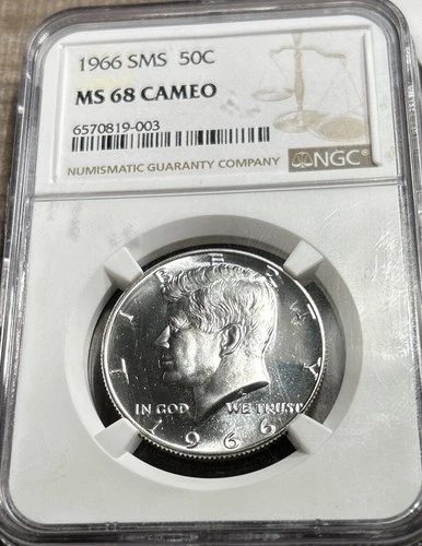 1966 Kennedy Half, NGC MS 68 Cameo, Free Shipping