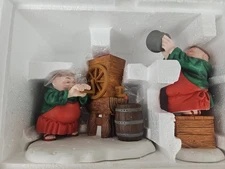 Dept 56 Merry Makers Porter the Presser at His Press and Frederick the Filler