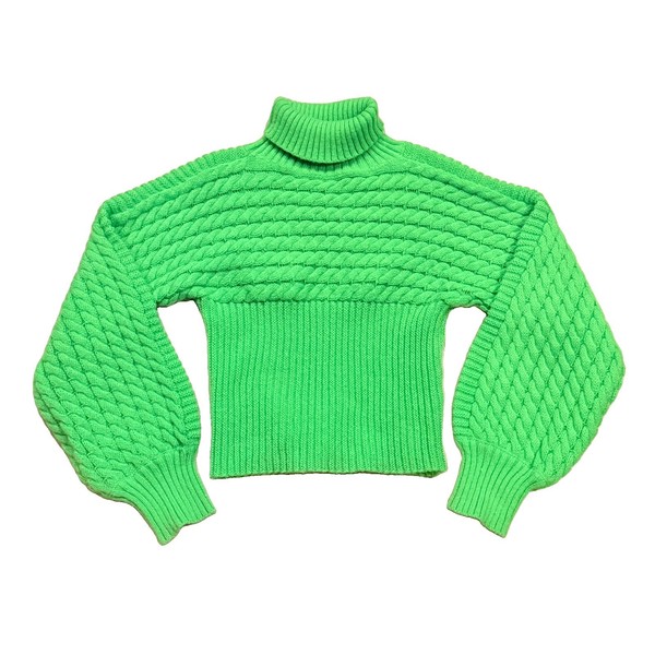 Nicole Blake Womens Cable Knit Sweater Small Green Jumper Excellent