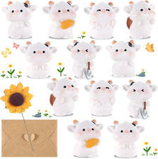 12 Pcs Mini Cow Figurines Mini Resin Cows Cute Cake Topper Miniature Animal Figu