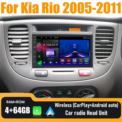 7'' Wireless Carplay & Android Auto Car Radio Head Unit Kit For Kia Rio 2005-2011