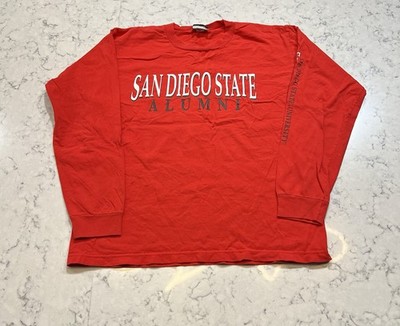 San Diego State Alumni Long Sleeve Shirt Red SDSU Mens Large Vintage Tee LS NCAA