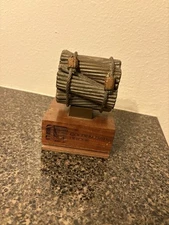 Golden Gate Bridge Original Suspension Cable Section 1936-1976 W/ Walnut Stand