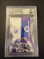 2025 Bowman Best U Dual Relic Auto Darian Mensah Purple /75 BGS 8