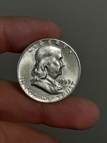 1959- D Franklin Half Dollar BU