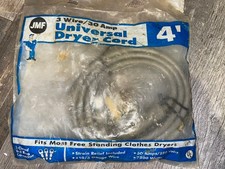 Jmf Universal Dryer Cord - 49901 033070 14 - 3 Wire - 30 Amp - 4 ' Cord - New