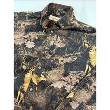 Bit & Bridle Deer Allover Print 90s Hunting Button Down Shirt L
