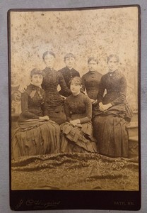 OLD CABINET CARD 6 YOUNG WOMAN J. C. HIGGINS BATH MAINE PHOTOGRAPHER