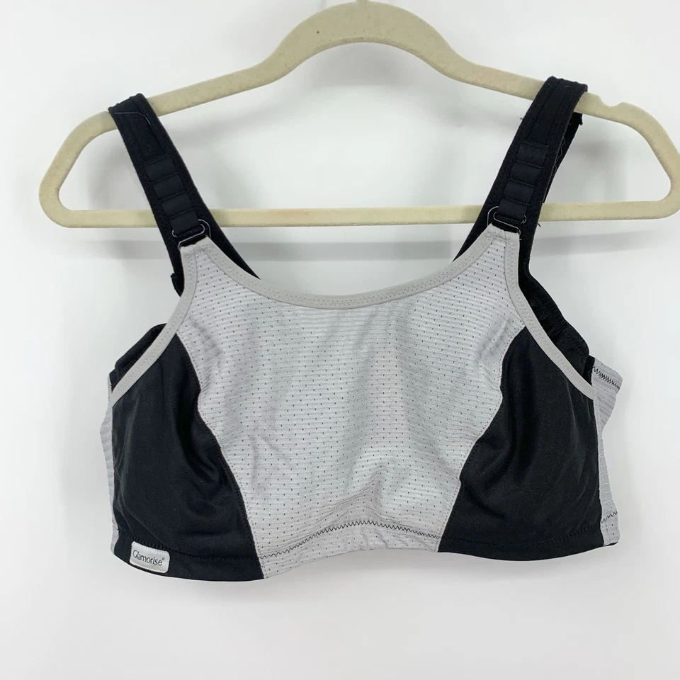 Lote de 2 sujetadores Glamorise para mujer talla 42C gris rosa 1166 control personalizado deportivo Foto 4 de 4