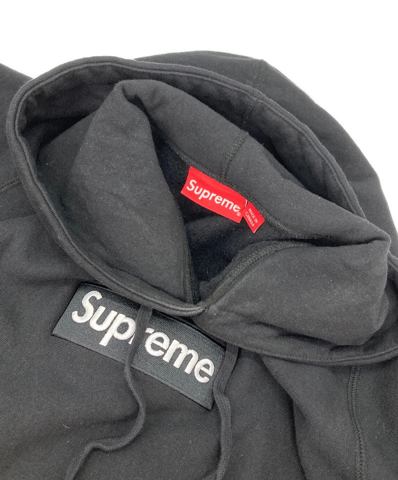 Felpa con cappuccio SUPREME Box Logo Taglia:S Nera Uomo