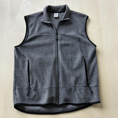 Old Navy Vest Mens Large Gray Fleece Full Zip Zipper Pockets