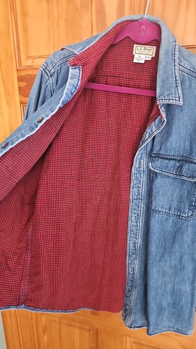 Vintage LL Bean Denim Lined (XL) Men's Chore Shirt/Jacket- Mint - Picture 7 of 12