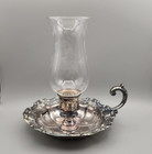 Towle Silverplate Old Master Chamberstick with Glass Hurricane