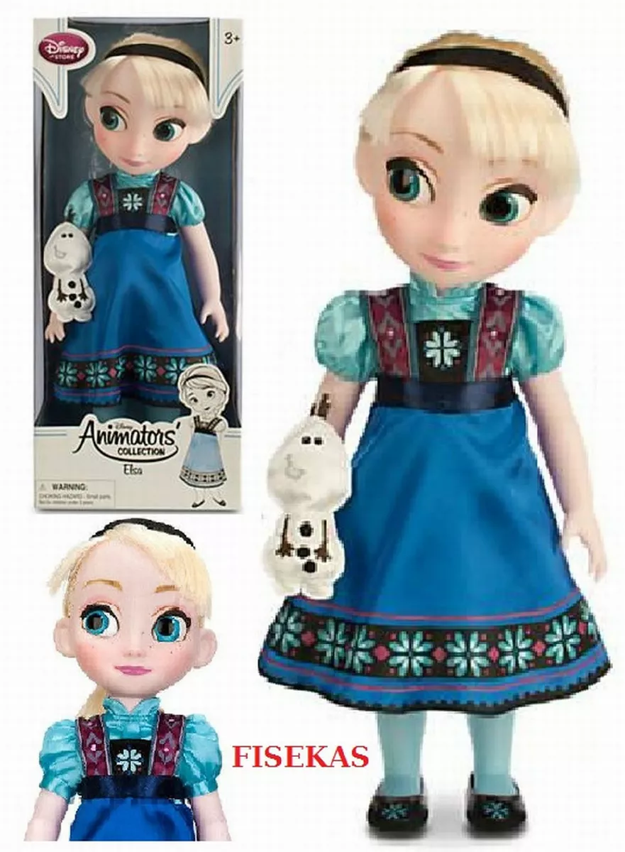 Disney Store Animators Collection Elsa Doll w/ Plush Olaf 16