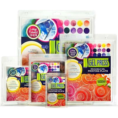 Art Suppliee Gel Printing Pad With Brush - Reusable Gel Plate For Monoprinting, Stamping & Texture Art, Includes Mini Roller Brush - Non-Toxic Art Tool For Screen Printing Kit - Foto 10