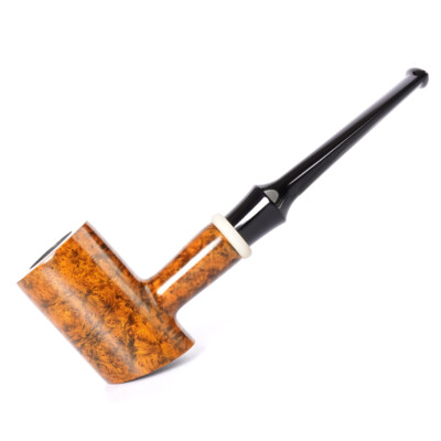 Handmade Briar Tobacco Pipe Straight Stem Cherrywood Pipe With Decoration Ring
