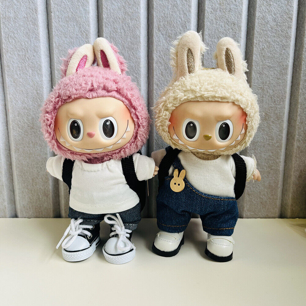 POP MART The Monsters Labubu Plush Doll White Clothes Shoes POP MART The Monsters Labubu Plush Doll White Clothes Shoes