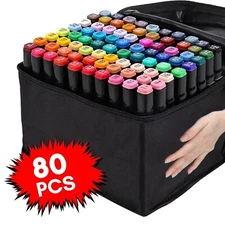 80 Colors Art Drawing Markers Set for Kids Adults Dual Tip Alcohol Markers Gifts