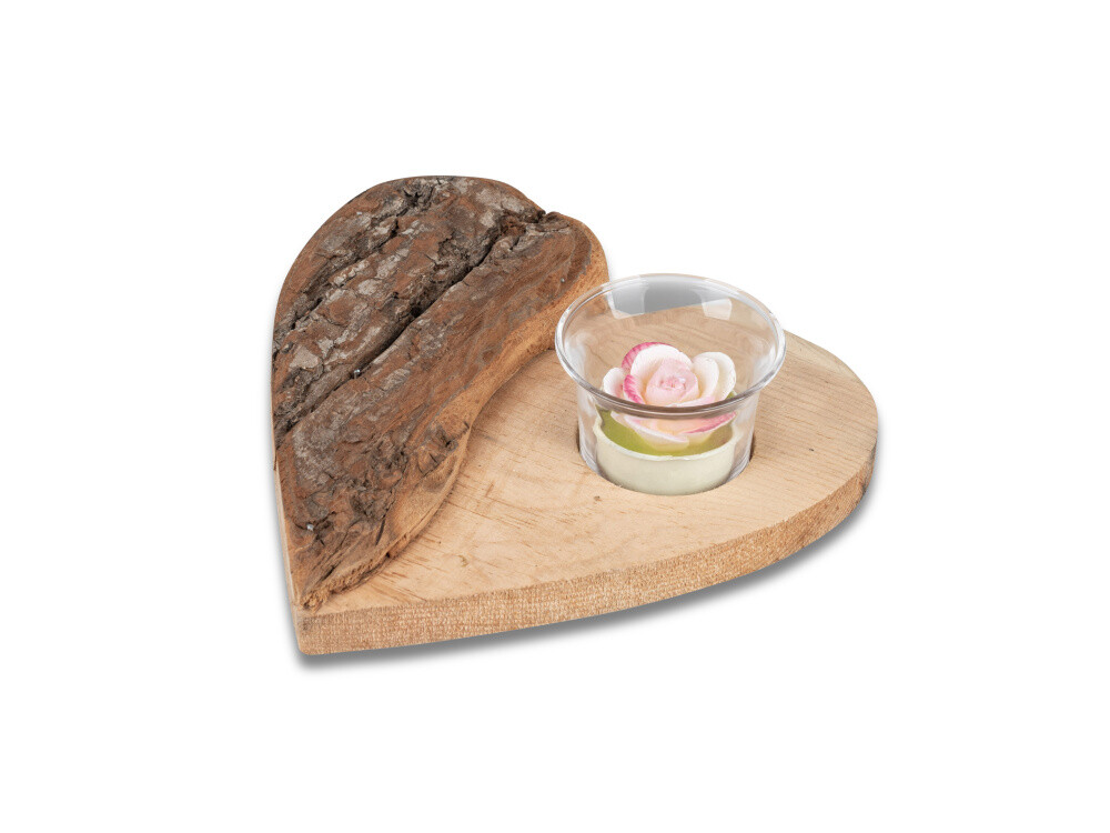 Formano Herz mit Teelichthalter Holz-Rinde 555243 - 18 см