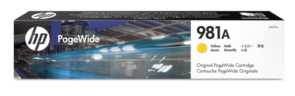 Cartouche HP 981A jaune J3M70A encre pigmentée PageWide pour des graphiques ultra-précis