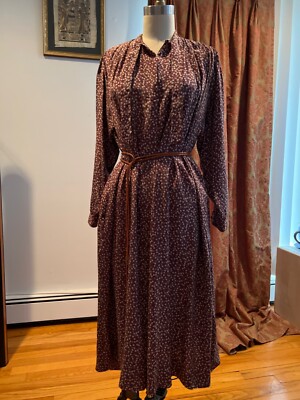 brown fitted midi dress BURBERRY Brown Multicolor Leaf Size US 10 Midi Dress main image 0