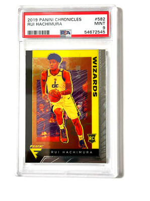 2019 Panini Chronicles #582 Rui Hachimura Rookie Flux Wizards Psa