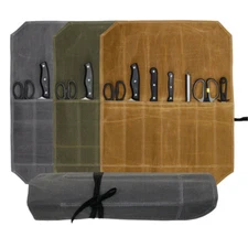 Waterproof Foldable Chef Knife Bag Roll Kitchen Canvas Culinary Storage Tool USA