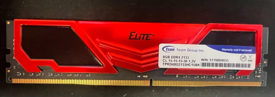 TEAM GROUP 8GB DDR4 2133MHz PC4-17000 1.2V SDRAM DIMM TPRD48G2133HC15BK - Image 2 of 2