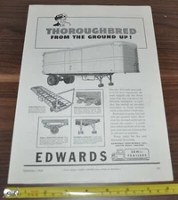 1946 Edwards Trailer Truck Ad P&D Manufacturing