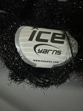 ICE SPARKLE YARN BLACK METALLIC AND BROWN METALLIC MEDIUM EYELASH 50 GRAMS BALLS