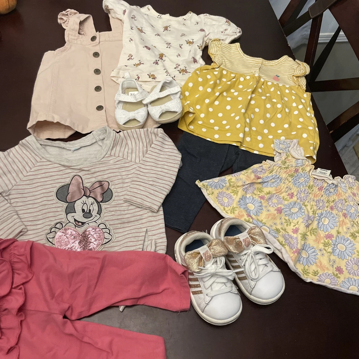 baby girl clothes 12 months mixed lot Carter's,and more shoes 4.5 and 3-6  months