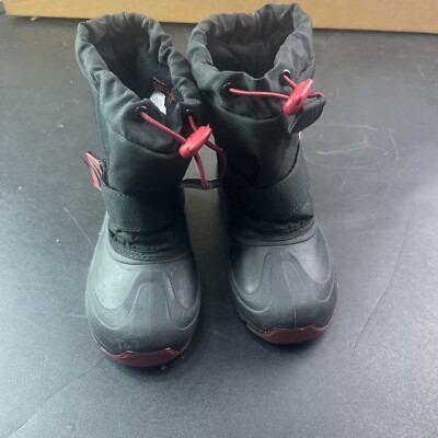 Cat And Jack Thermolite Kids Winter Snow Boots Black/red F18493606 Size XL 11/12