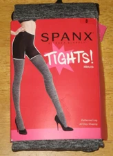 New SPANX FH0615 Patterned Leg All Day Shaping Marled Tights Size C Gray Marl
