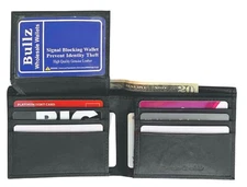 Genuine Leather Slim Bifold Wallets For Men Heavy duty Mens Wallet