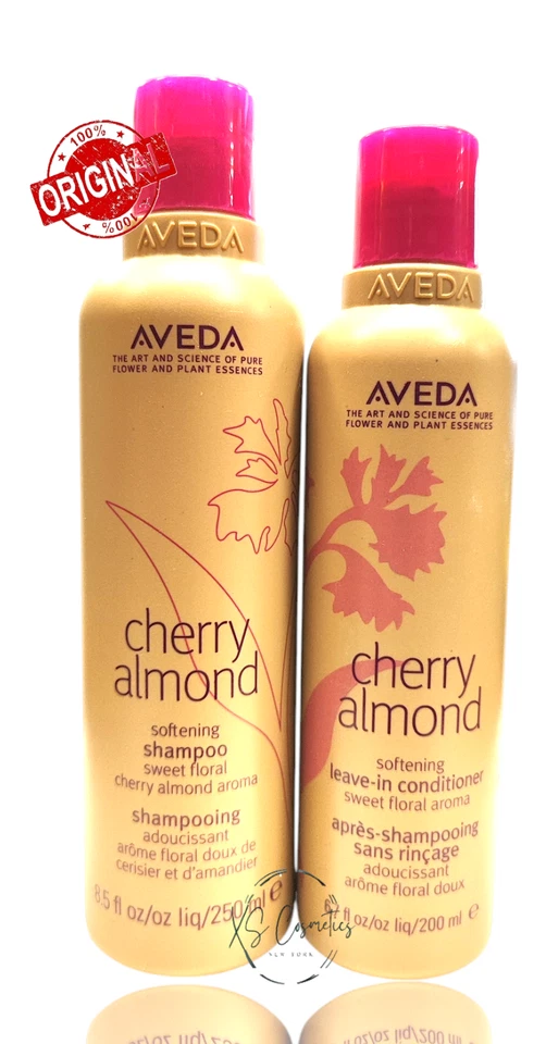 Champú suavizante de almendras cereza Aveda 8,5 oz y acondicionador sin enjuague 6,7 oz dúo Foto 2 de 2