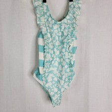  95 Tanya Taylor Girls Small 6-7 Years Floral Blue Noah One Piece Swimsuit