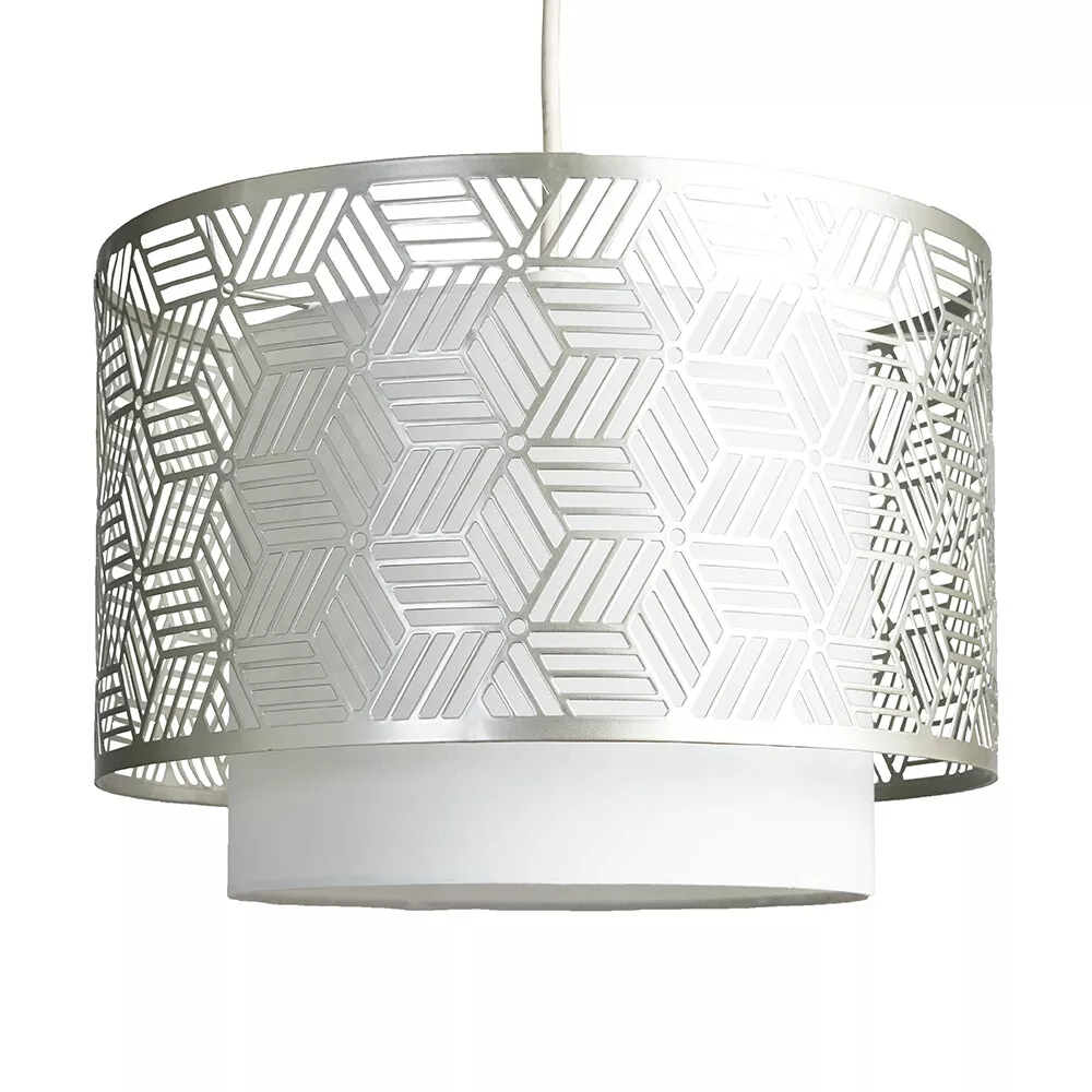 Ceiling Light Shade Chrome Mesh Lampshade Drum Pendant Living Room Lighting LED
