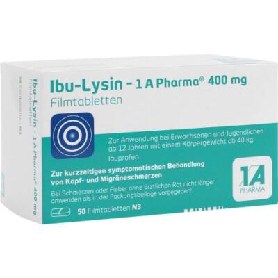 3x IBU-LYSIN 1A Pharma 400mg  50Filmtabletten Kopf + Migräneschmerzen 15743793