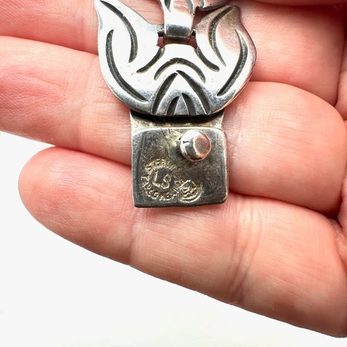 Antique Taxco Mexico LS Sterling Silver Necklace Bracelet Earrings 135 Grams - Picture 3 of 5