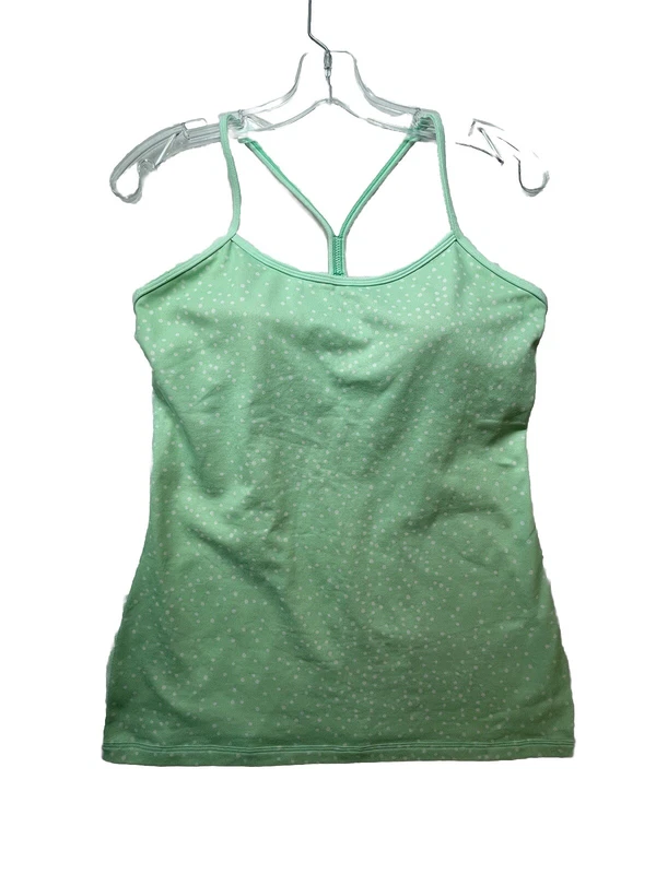 lululemon power y cropped petit dot built in bra tank-top