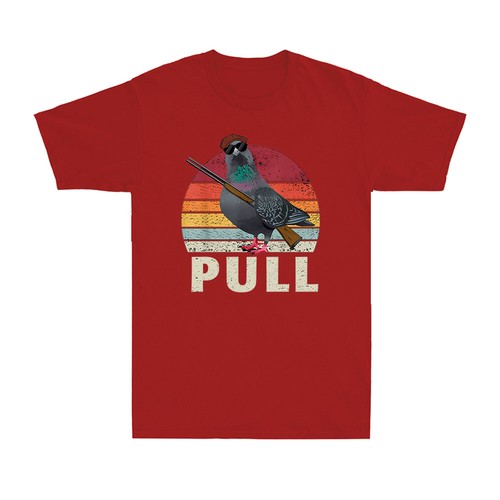 Pull Clay Pigeon Target Trap Shooting Skeet Shooting Gun Men's Cotton T-Shirt - Picture 6 of 10