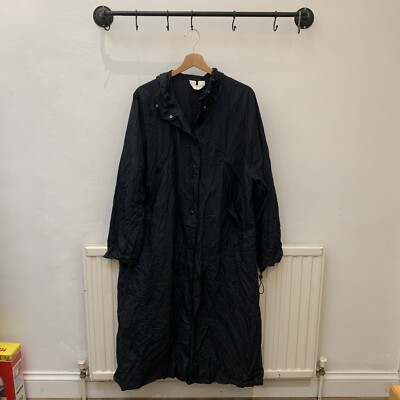 Water-repellent long black ARKET raincoat UK