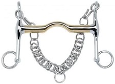 Dressurkandare, Kandarengebiß,  KAUGAN,  dünn 16 mm, Edelstahl-Anzüge 50 mm