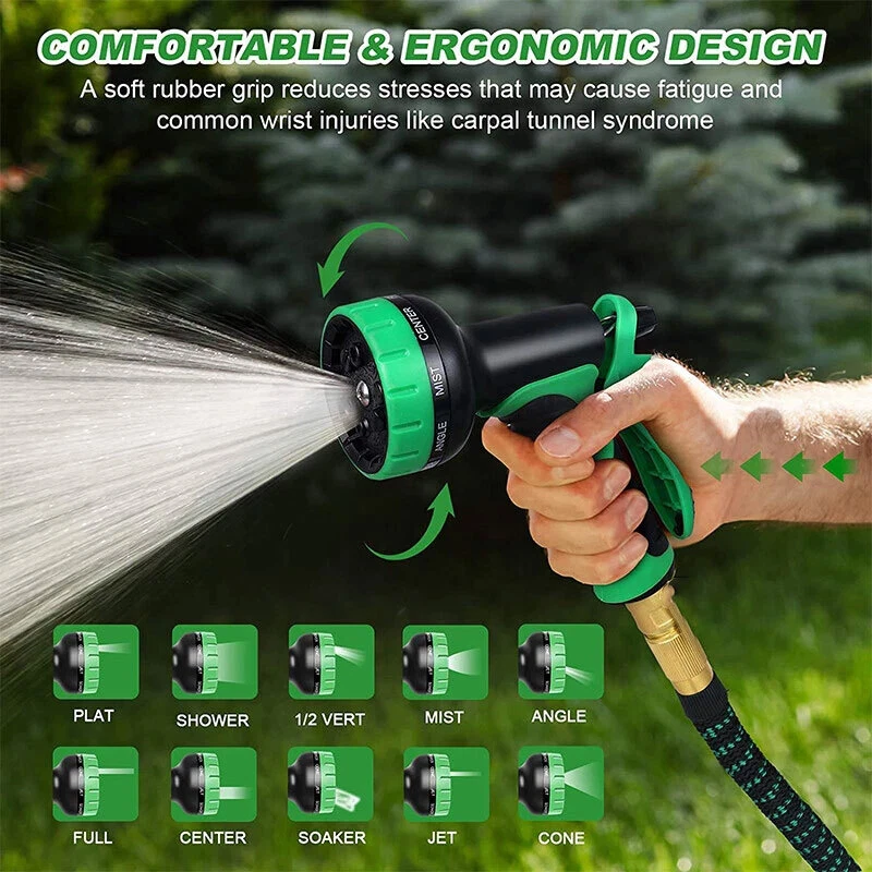 25-100FT Heavy Duty Expandable Garden Hose Pipe Flexible With Water Spray Gun - image 4 of 4