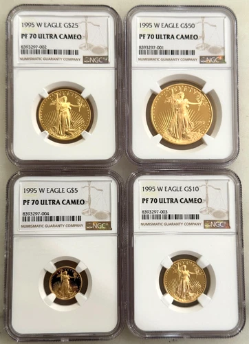 1995-W 4-coin Gold Eagle Set NGC PF70 Ultra Cameo - 1.85 oz